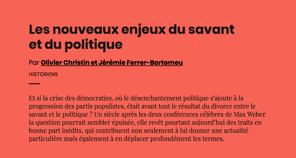 Les nouveaux enjeux du savant et du politique - AOC media