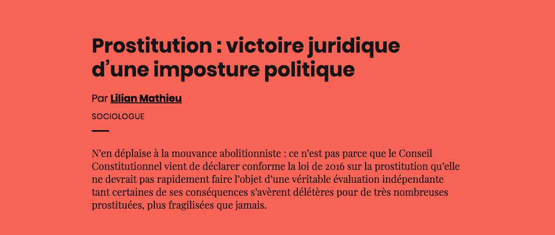 site evaluation prostituée