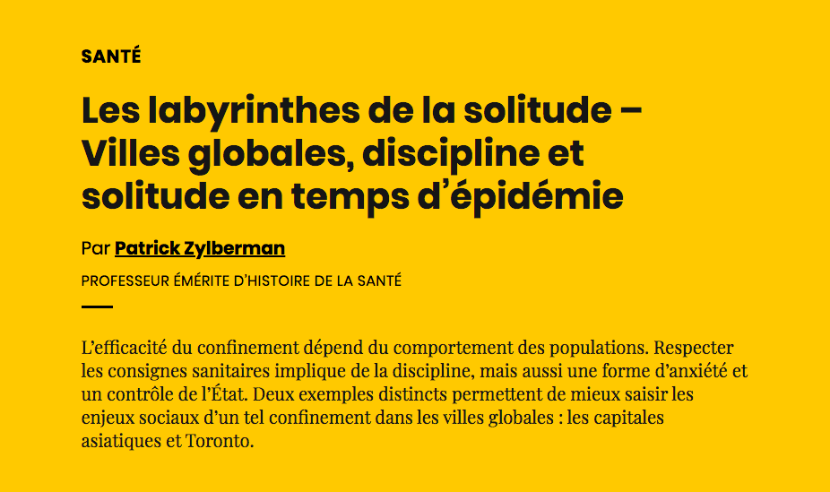 Les labyrinthes de la solitude – villes globales, discipline et
