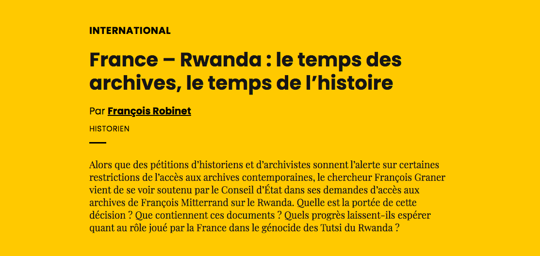 Rwanda, la vérité sur l'opération Turquoise, Quand les archives