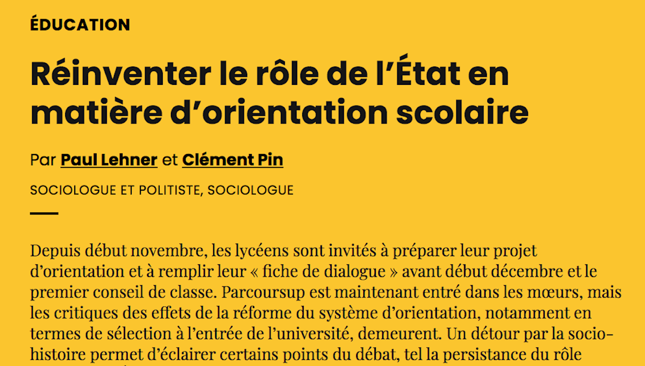 Réinventer Le Rôle De L’État En Matière D’orientation Scolaire - AOC Media