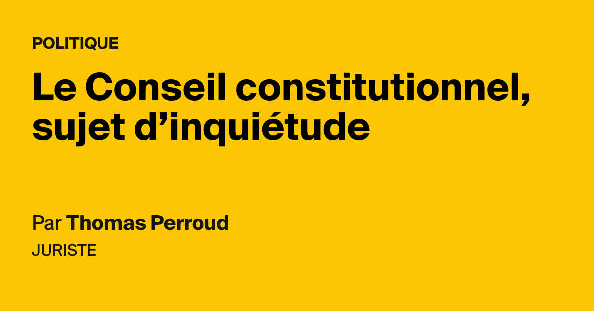 Le Conseil Constitutionnel, Sujet D'inquiétude - AOC Media