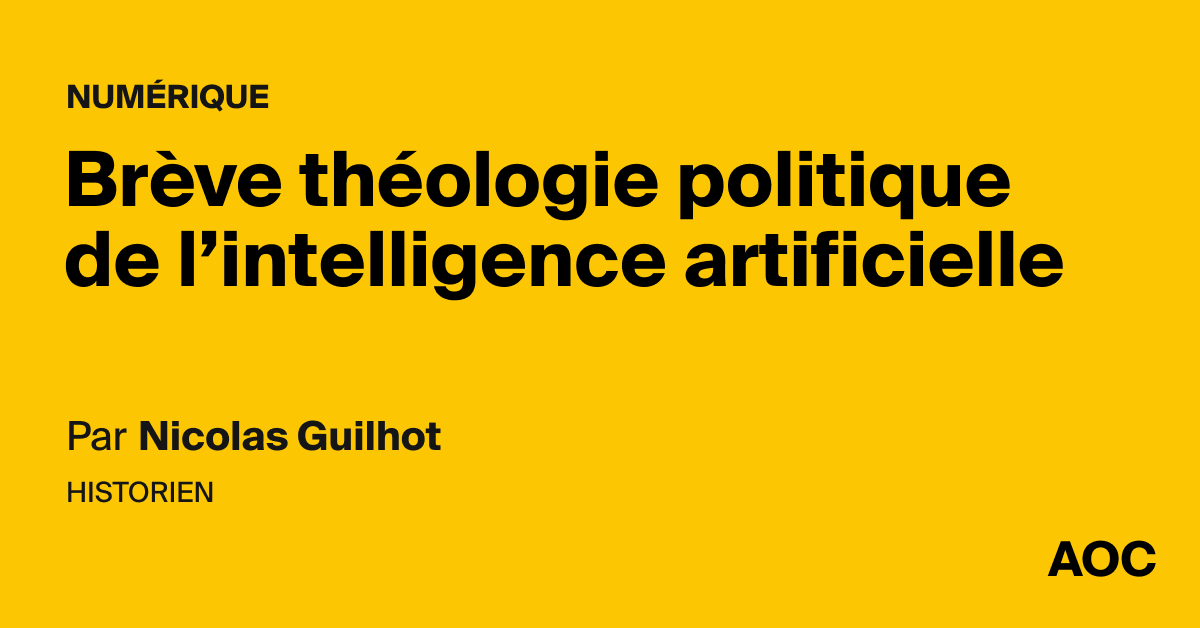 Brève théologie politique de l’intelligence artificielle