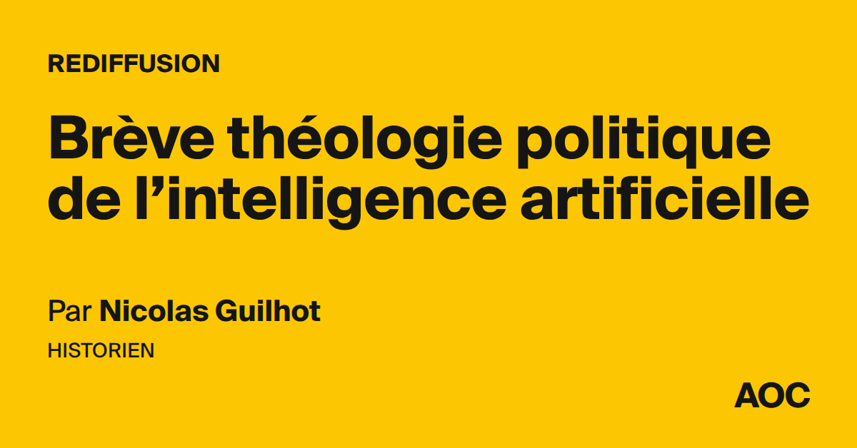 Brève théologie politique de l’intelligence artificielle