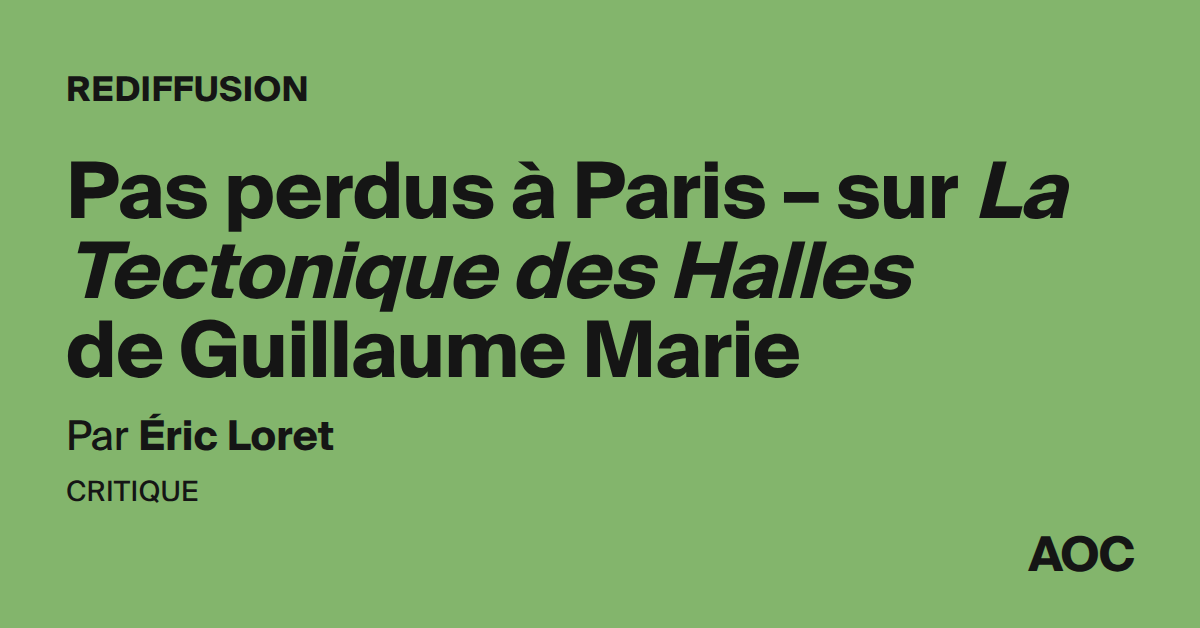 Pas perdus à Paris – sur La Tectonique des Halles de Guillaume Marie