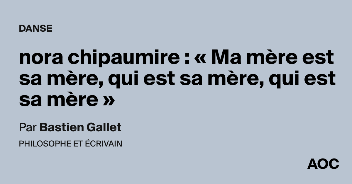 nora chipaumire : « Ma mère est sa mère, qui est sa mère, qui est sa mère »